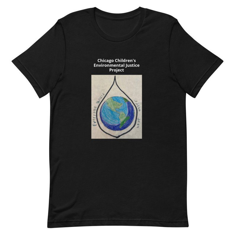 Black Shirt With Earth In A Water Drop